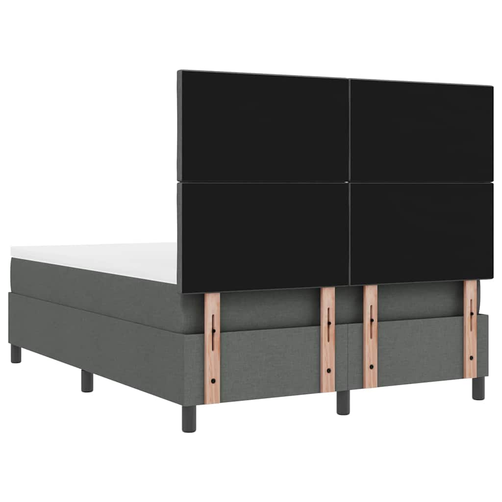 Letto a molle con strisce LED Grigio scuro 140 x 200 cm Tessuto | homemem39