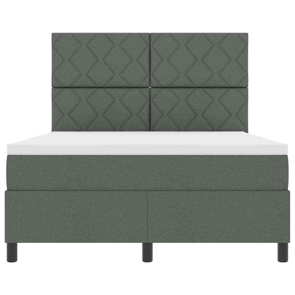 Letto a molle con strisce LED Grigio scuro 140 x 200 cm Tessuto | homemem39