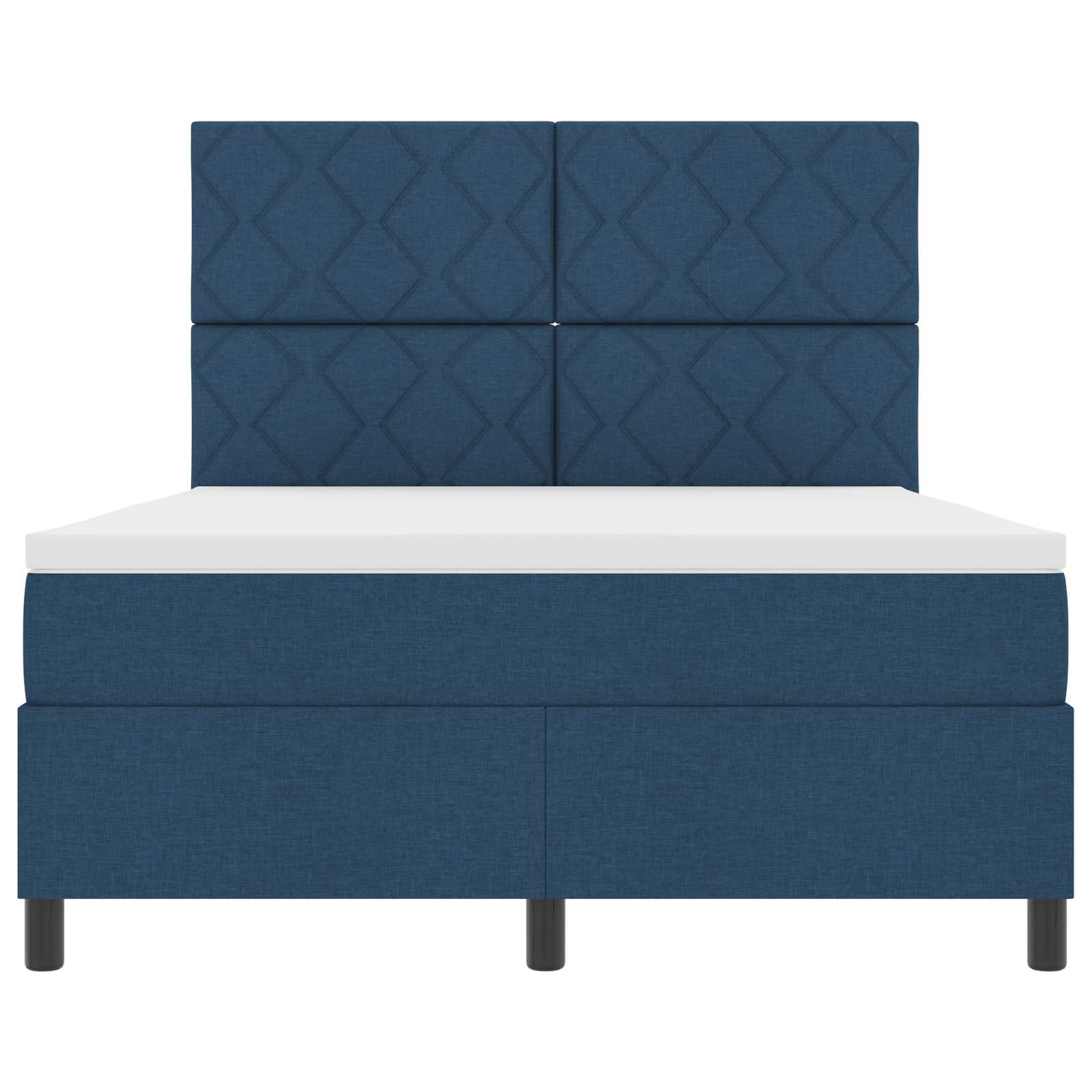 Letto a molle con strisce LED Blu 160 x 200 cm Tessuto | homemem39