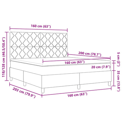Letto a molle con strisce LED Blu 160 x 200 cm Tessuto | homemem39