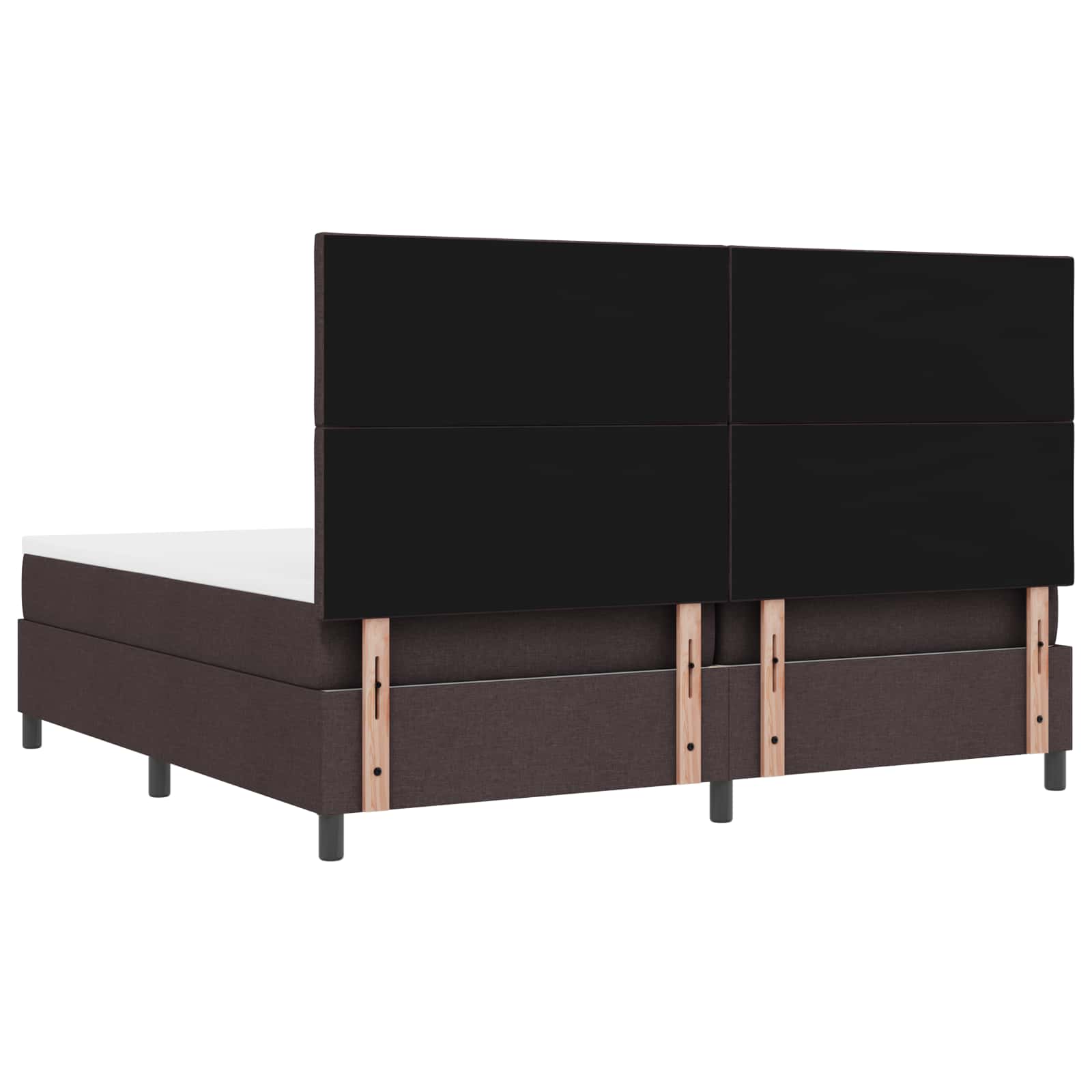 Letto a molle con materasso Marrone scuro 200 x 200 cm Tessuto | homemem39