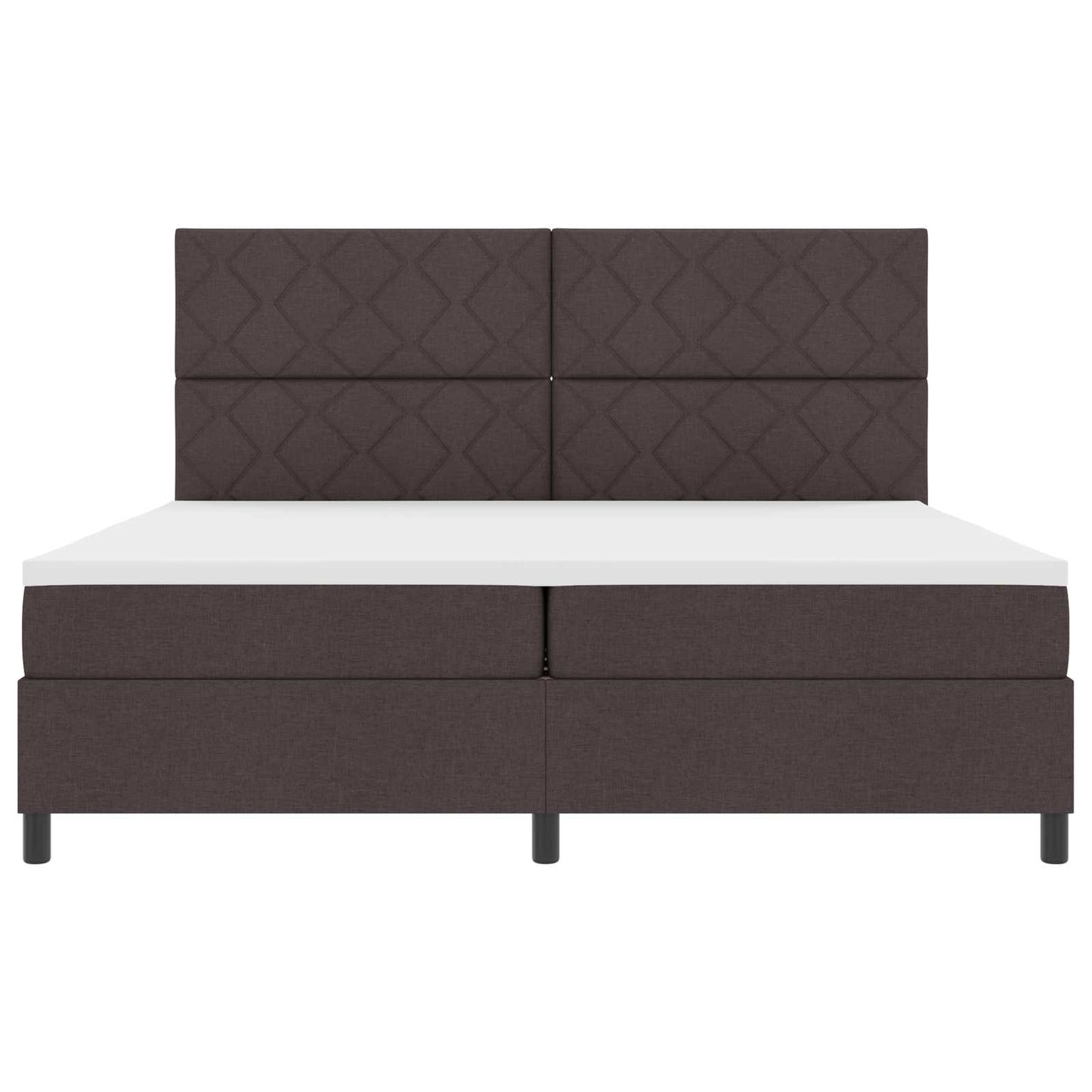 Letto a molle con materasso Marrone scuro 200 x 200 cm Tessuto | homemem39
