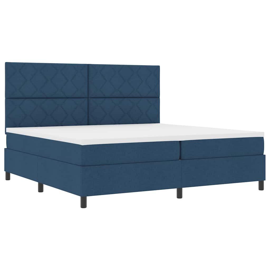 Letto a molle con strisce LED Blu 200 x 200 cm Tessuto | homemem39