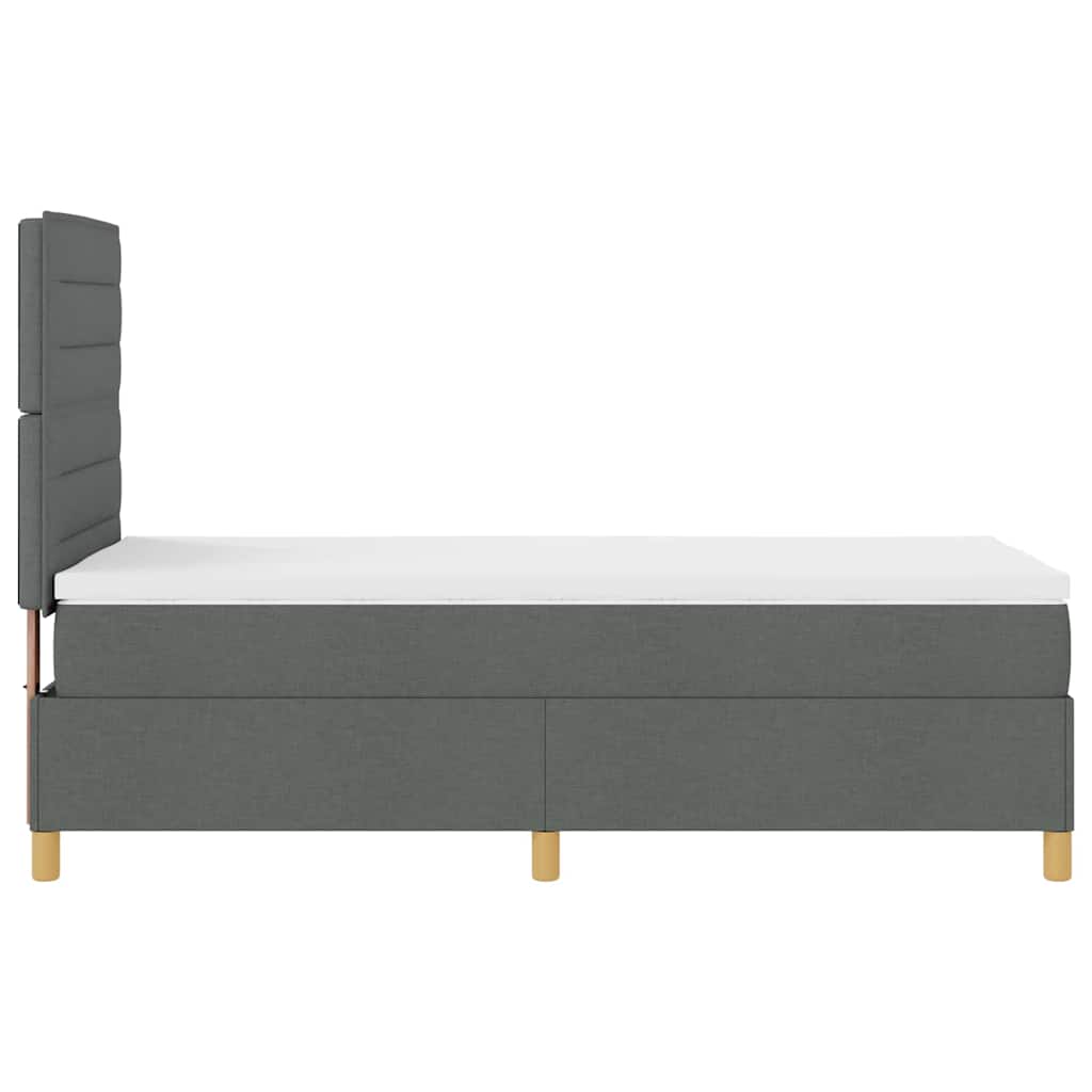 Letto a Sorgente LED Grigio scuro 90 x 200 cm Tessuto