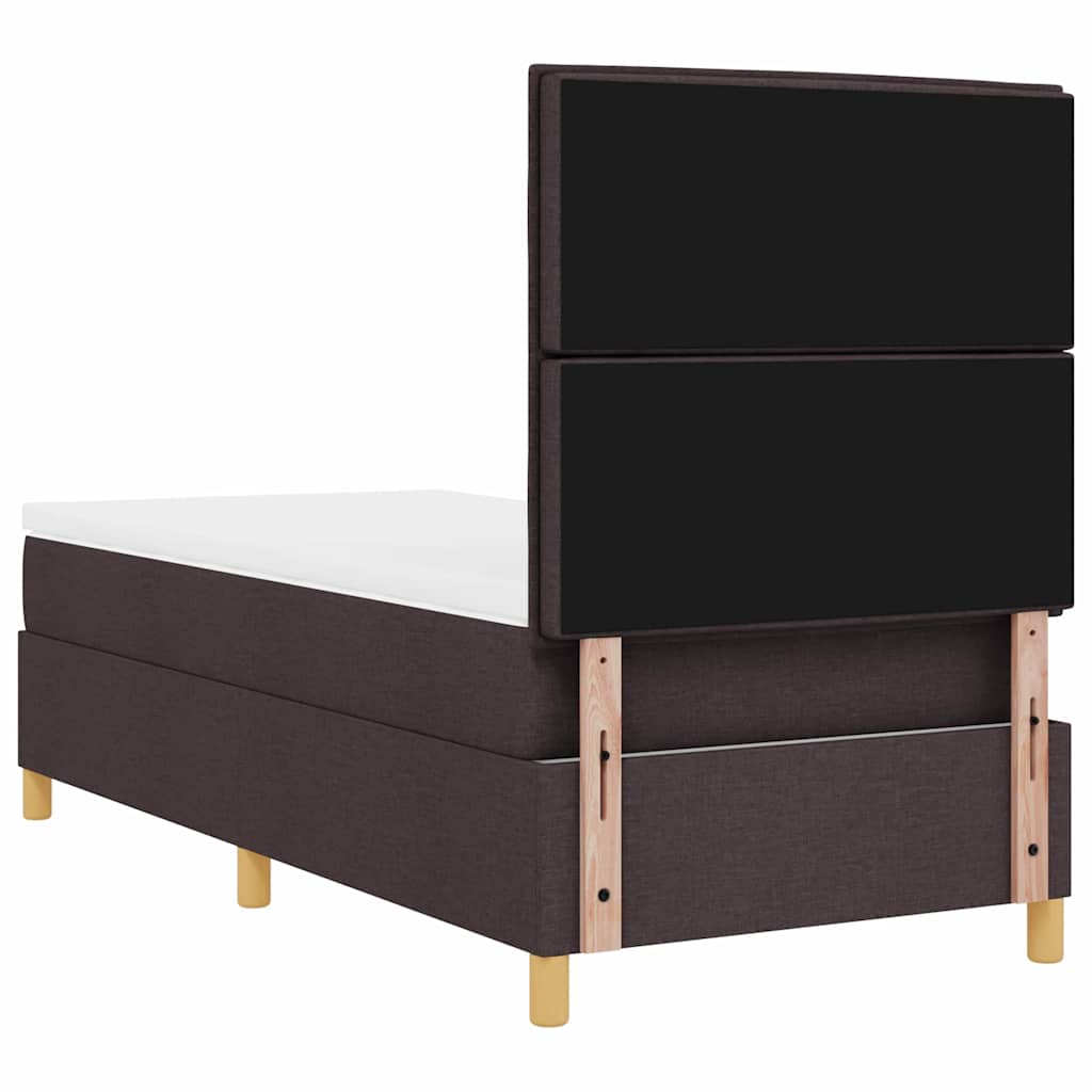 Letto a Sorgente LED Marrone Scuro 90 x 200 cm Tessuto | homemem39