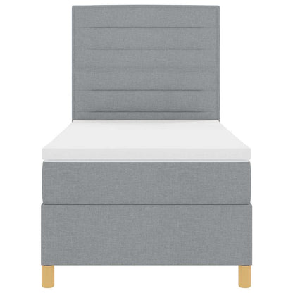 Letto a Sorgente LED Grigio chiaro 100 x 200 cm Tessuto