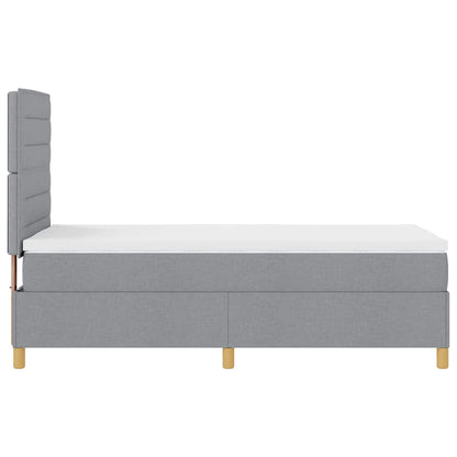 Letto a Sorgente LED Grigio chiaro 100 x 200 cm Tessuto