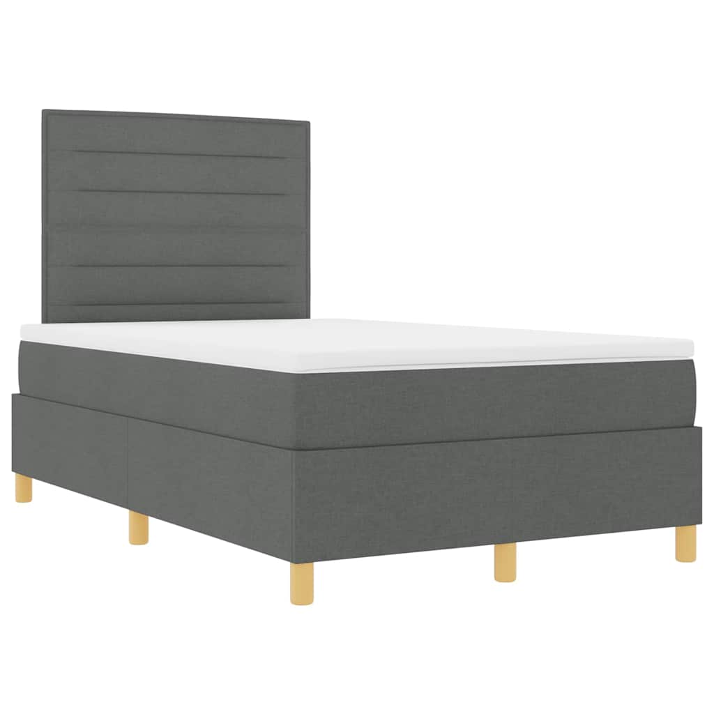 Letto a Sorgente LED Grigio scuro 120 x 190 cm Tessuto | homemem39