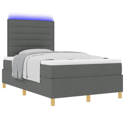 Letto a Sorgente LED Grigio scuro 120 x 190 cm Tessuto | homemem39