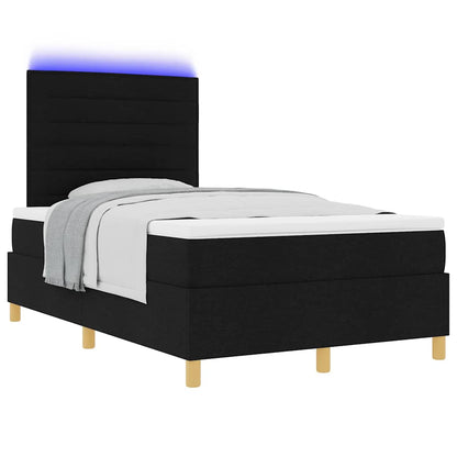 Letto a Sorgente LED con materasso Nero 120 x 190 cm Tessuto | homemem39