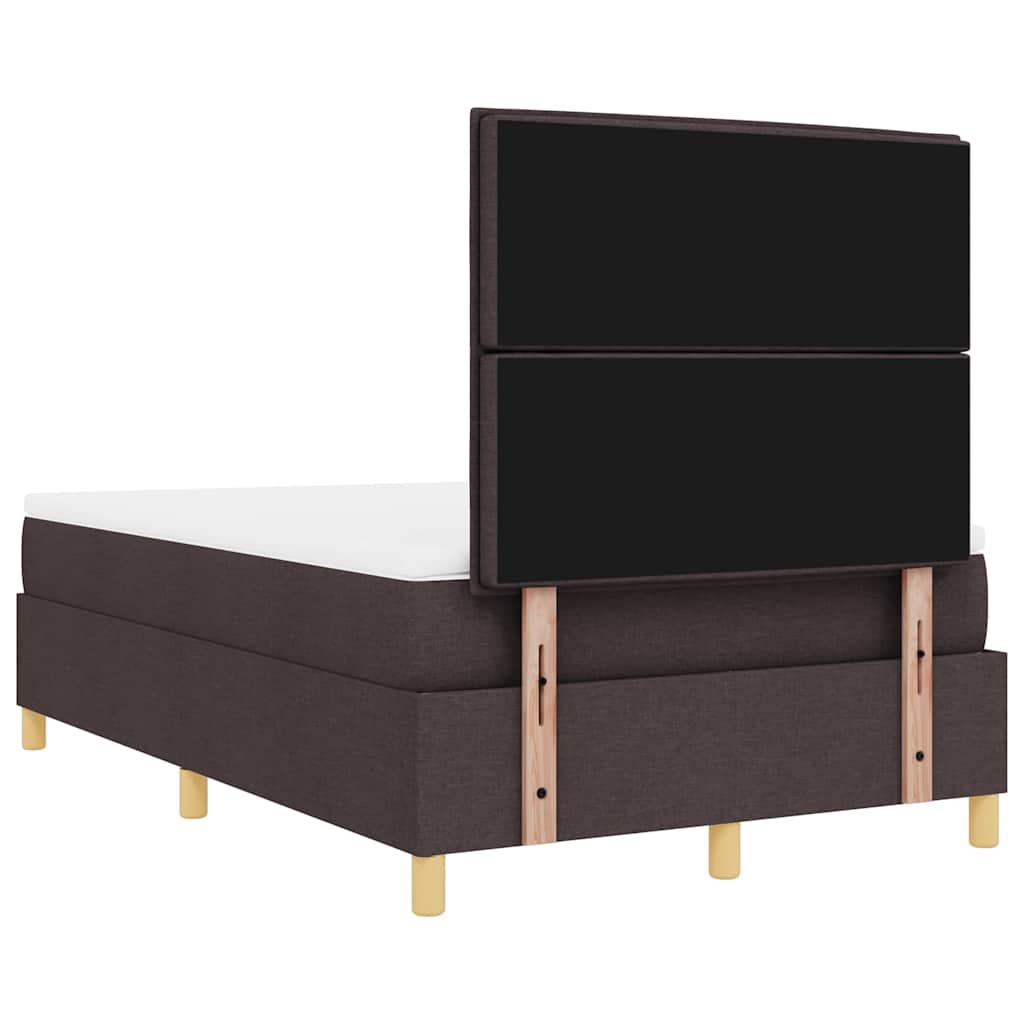 Letto a Sorgente LED Marrone Scuro 120 x 190 cm Tessuto | homemem39