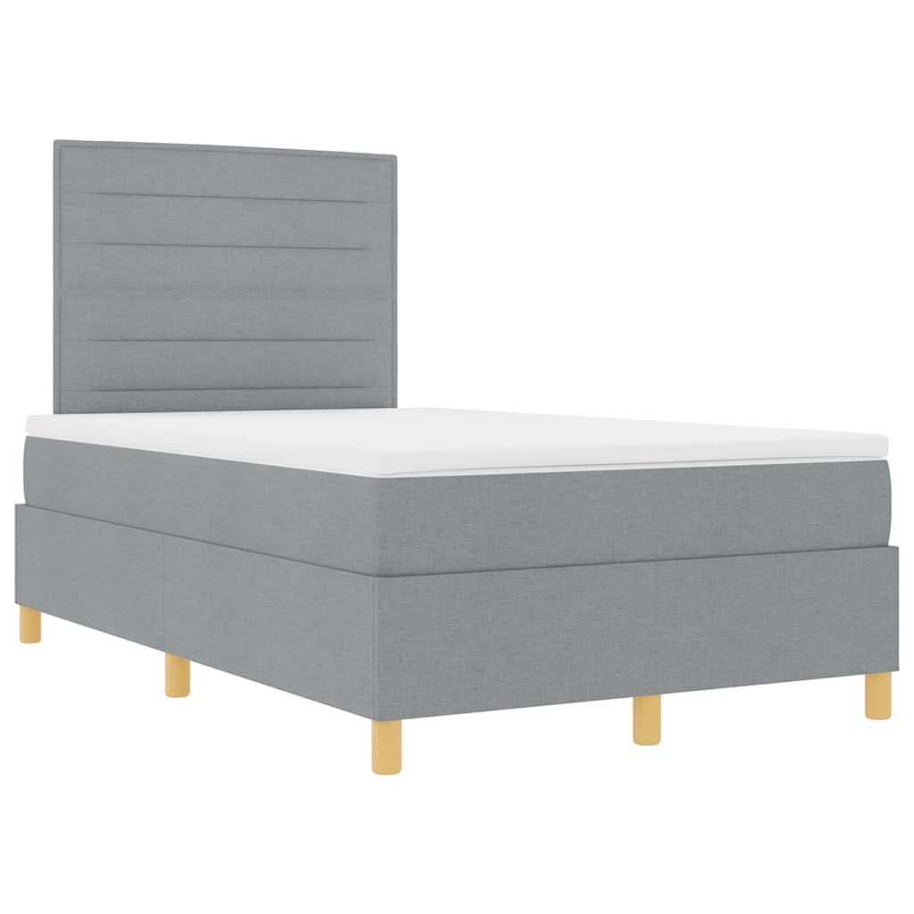 Letto a Sorgente LED Grigio chiaro 120 x 200 cm Tessuto | homemem39