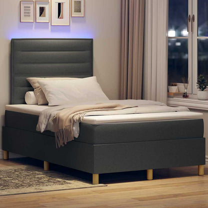 Letto a Sorgente LED Grigio scuro 120 x 200 cm Tessuto | homemem39
