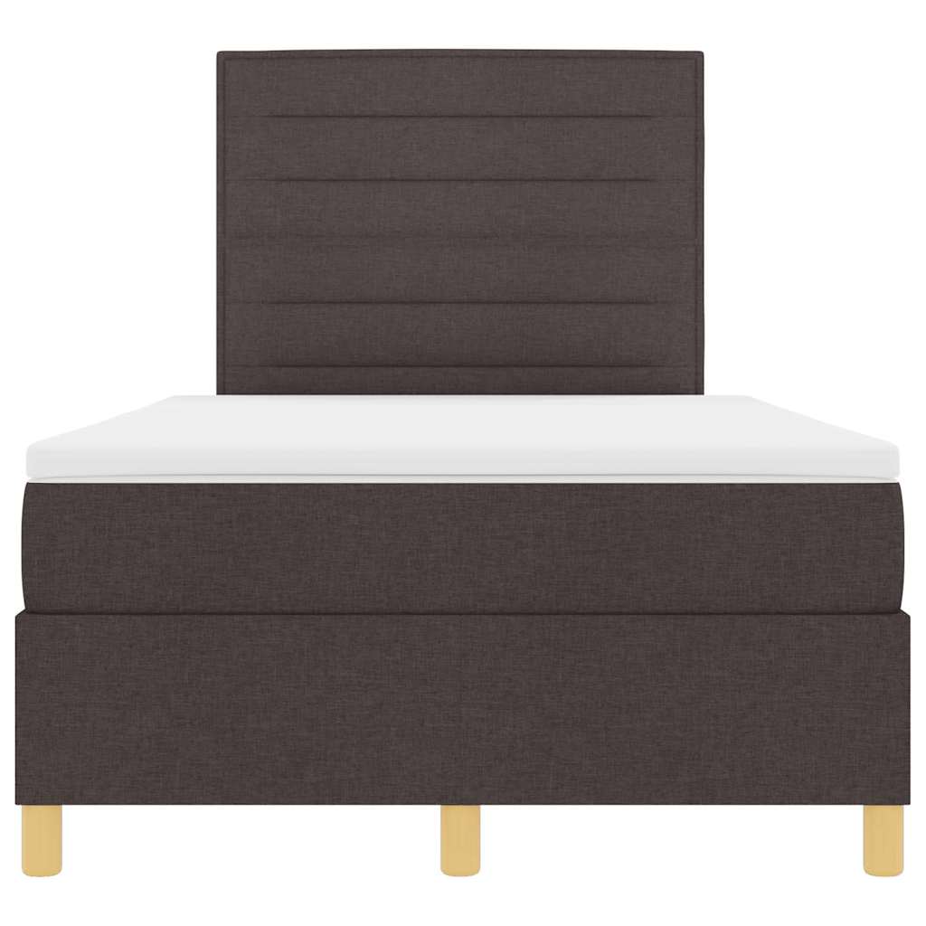 Letto a Sorgente LED Marrone Scuro 120 x 200 cm Tessuto | homemem39