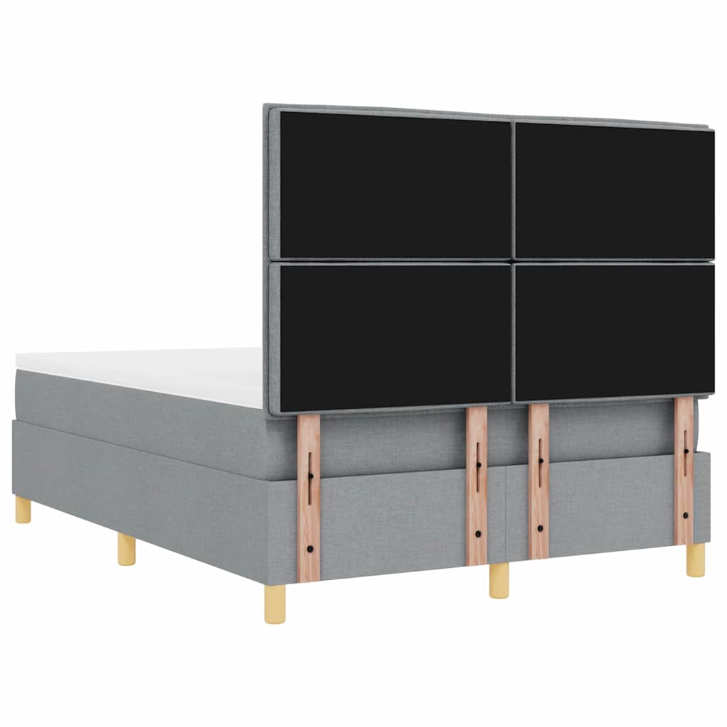 Letto a Sorgente LED Grigio chiaro 140 x 190 cm Tessuto | homemem39