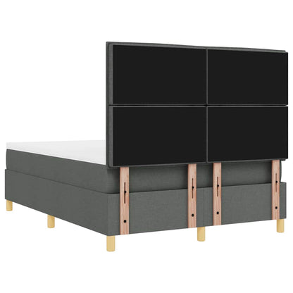 Letto a Sorgente LED Grigio scuro 140 x 190 cm Tessuto