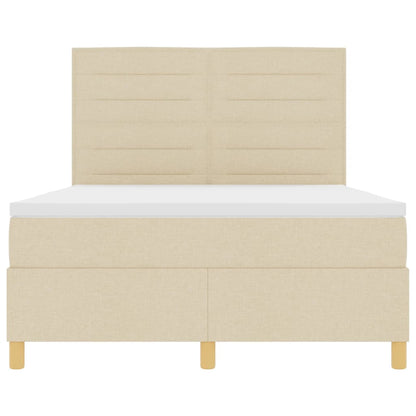 Letto a Sorgente LED con materasso Crema 140 x 190 cm Tessuto | homemem39