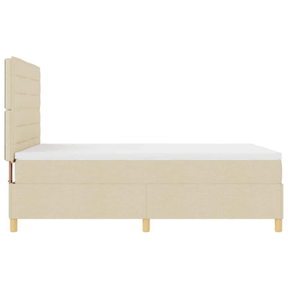 Letto a Sorgente LED con materasso Crema 140 x 190 cm Tessuto | homemem39