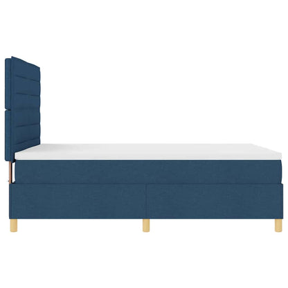 Letto a Sorgente LED con materasso Blu 140 x 190 cm Tessuto