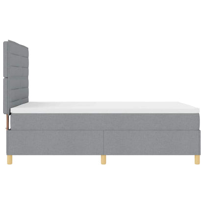 Letto a Sorgente LED Grigio chiaro 140 x 200 cm Tessuto