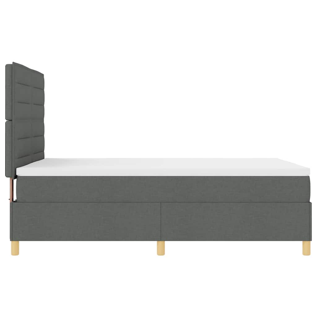 Letto a Sorgente LED Grigio scuro 140 x 200 cm Tessuto