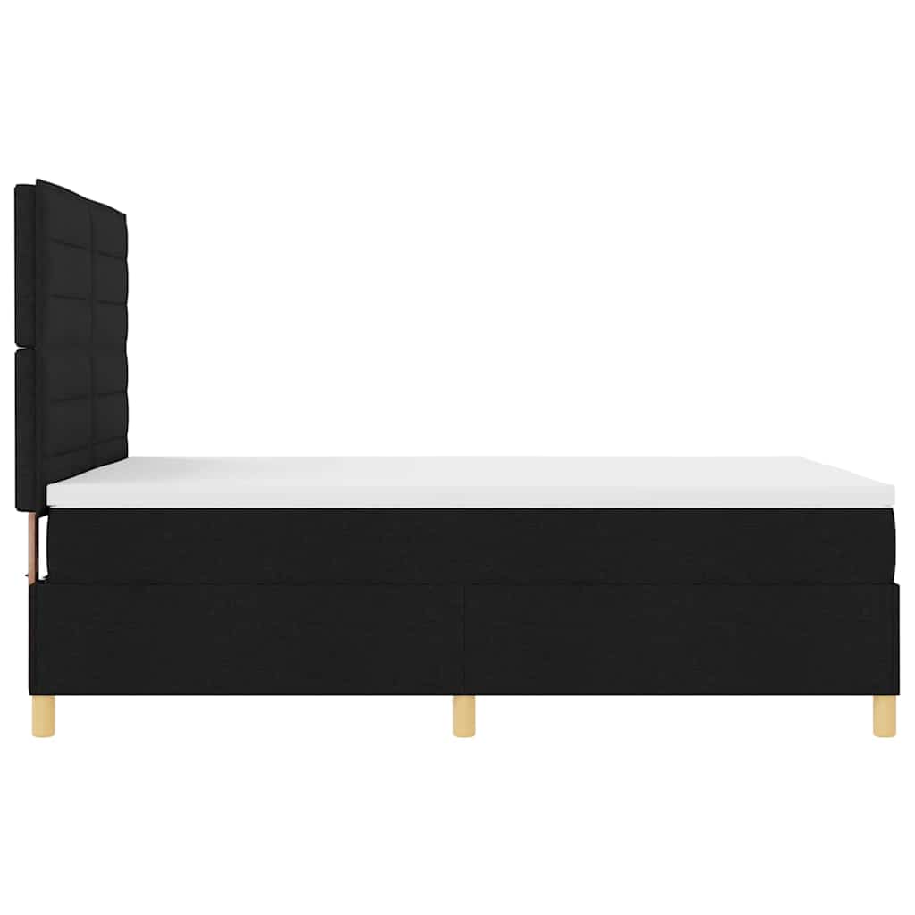 Letto a Sorgente LED con materasso Nero 140 x 200 cm Tessuto | homemem39
