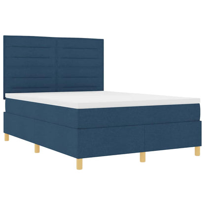 Letto a Sorgente LED con materasso Blu 140 x 200 cm Tessuto | homemem39