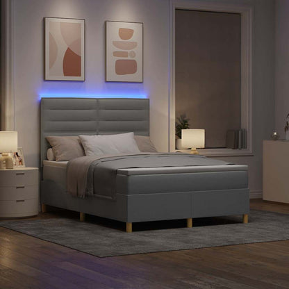 Letto a Sorgente LED Grigio chiaro 160 x 200 cm Tessuto | homemem39