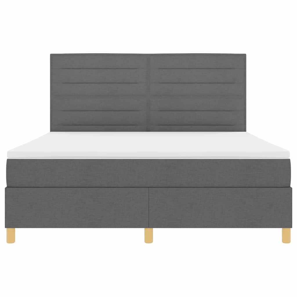 Letto a Sorgente LED Grigio scuro 180 x 200 cm Tessuto