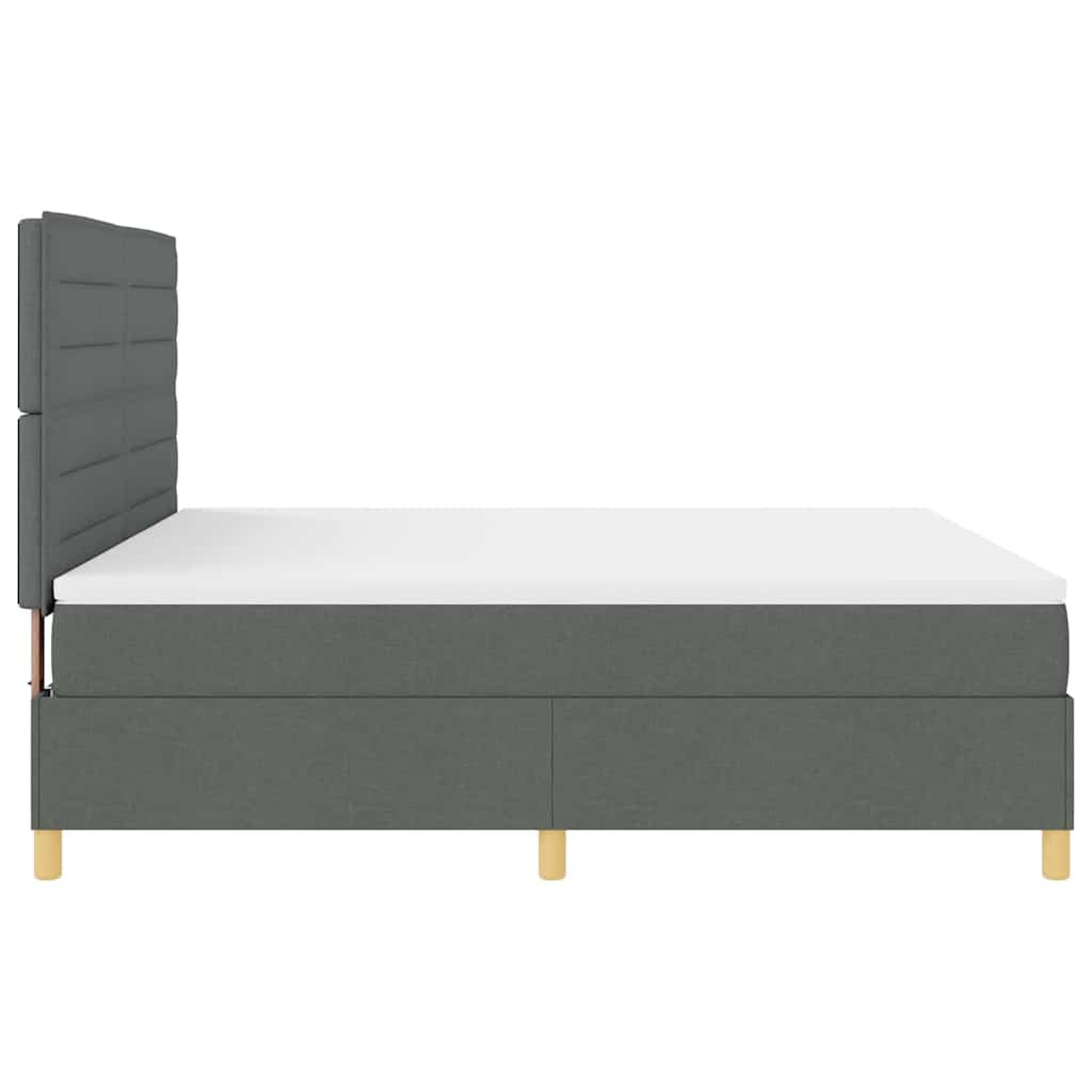 Letto a Sorgente LED Grigio scuro 180 x 200 cm Tessuto