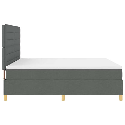 Letto a Sorgente LED Grigio scuro 180 x 200 cm Tessuto