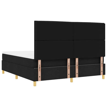 Letto a Sorgente LED con materasso Nero 180 x 200 cm Tessuto | homemem39