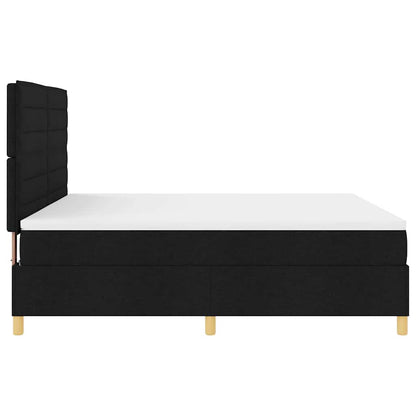Letto a Sorgente LED con materasso Nero 180 x 200 cm Tessuto