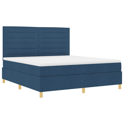 Letto a Sorgente LED con materasso Blu 180 x 200 cm Tessuto | homemem39