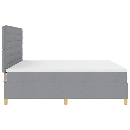 Letto a Sorgente LED Grigio chiaro 200 x 200 cm Tessuto