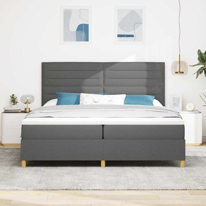 Letto a Sorgente LED Grigio scuro 200 x 200 cm Tessuto | homemem39