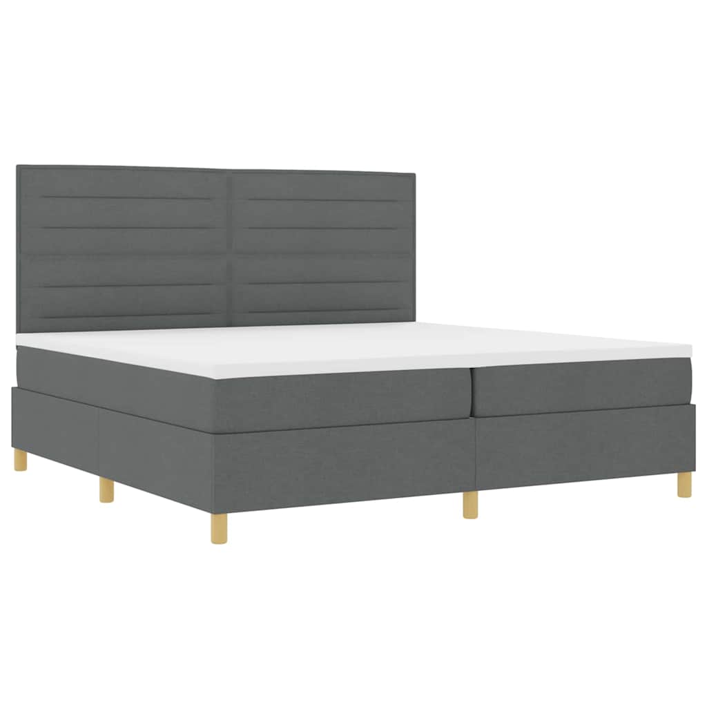 Letto a Sorgente LED Grigio scuro 200 x 200 cm Tessuto | homemem39