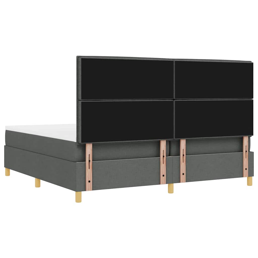 Letto a Sorgente LED Grigio scuro 200 x 200 cm Tessuto | homemem39