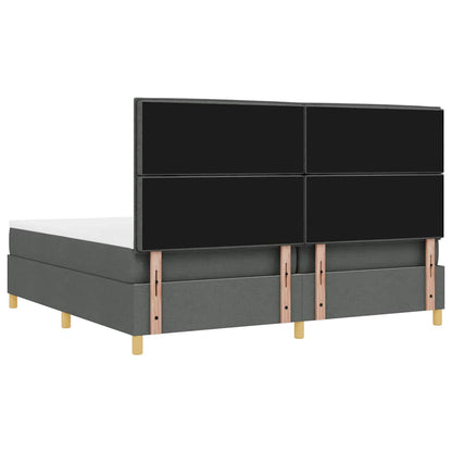 Letto a Sorgente LED Grigio scuro 200 x 200 cm Tessuto | homemem39