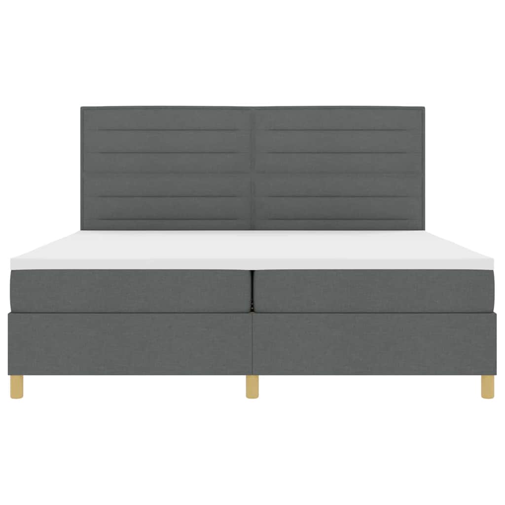 Letto a Sorgente LED Grigio scuro 200 x 200 cm Tessuto | homemem39