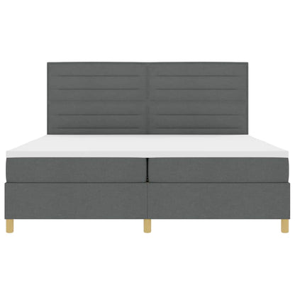 Letto a Sorgente LED Grigio scuro 200 x 200 cm Tessuto | homemem39