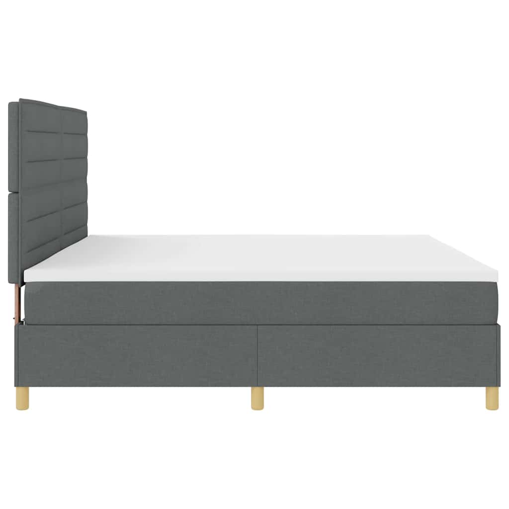 Letto a Sorgente LED Grigio scuro 200 x 200 cm Tessuto | homemem39
