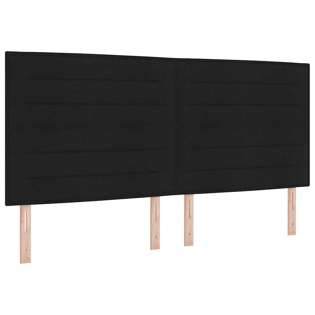 Letto a Sorgente LED con materasso Nero 200 x 200 cm Tessuto | homemem39