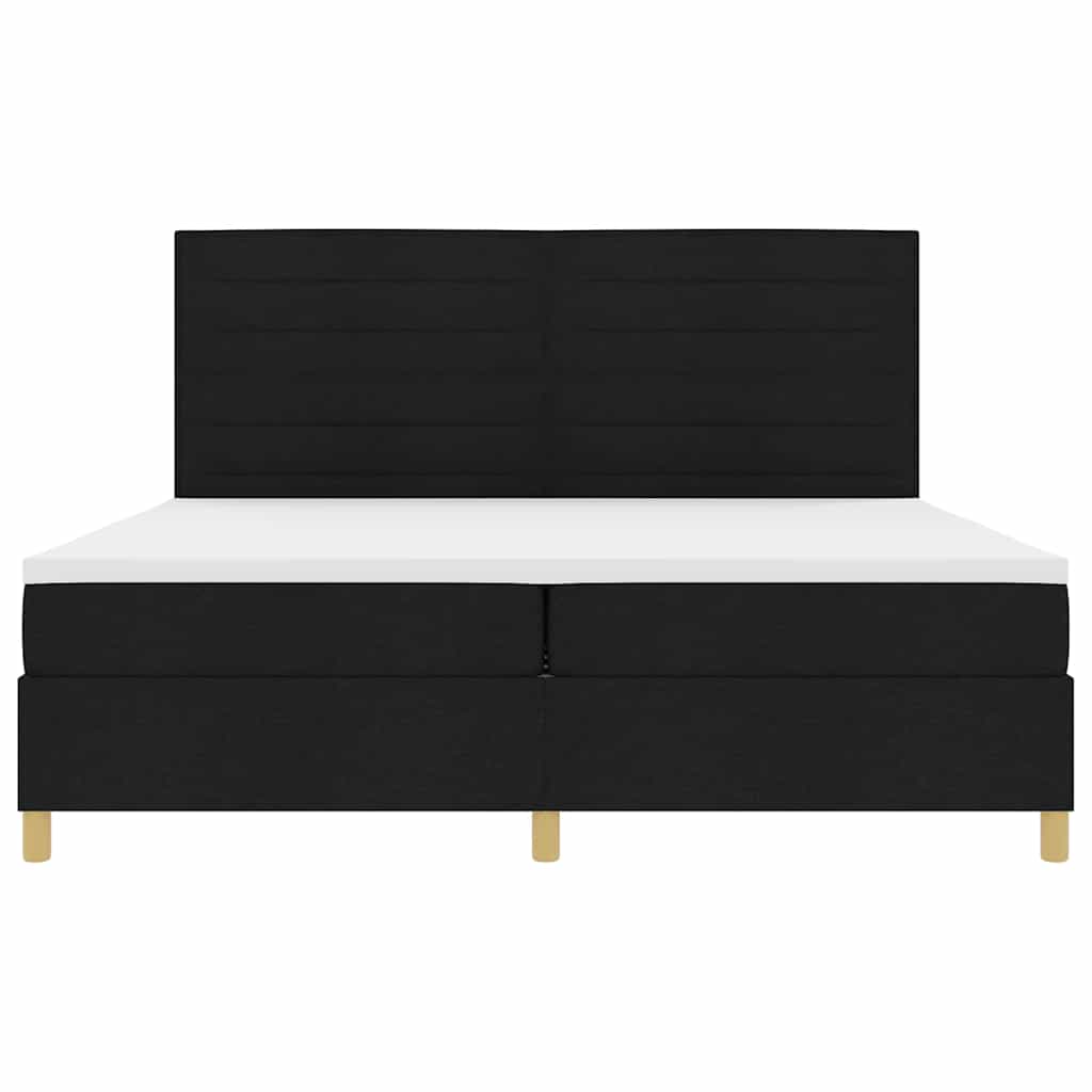 Letto a Sorgente LED con materasso Nero 200 x 200 cm Tessuto | homemem39