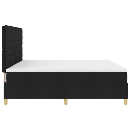 Letto a Sorgente LED con materasso Nero 200 x 200 cm Tessuto | homemem39