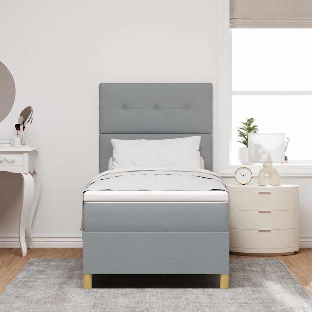 Letto a Sorgente LED Grigio chiaro 80 x 200 cm Tessuto | homemem39