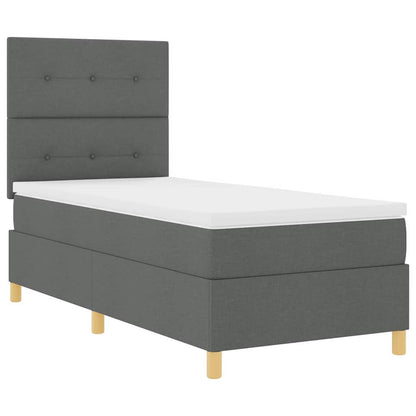 Letto a Sorgente LED Grigio scuro 80 x 200 cm Tessuto | homemem39