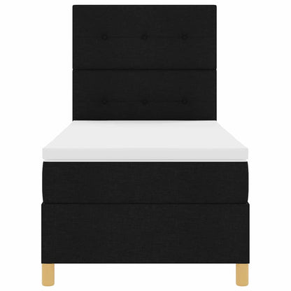 Letto a Sorgente LED con testiera Nero 80 x 200 cm Tessuto | homemem39