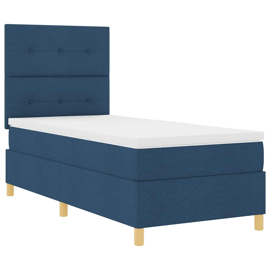 Letto a Sorgente LED con testiera Blu 80 x 200 cm Tessuto | homemem39