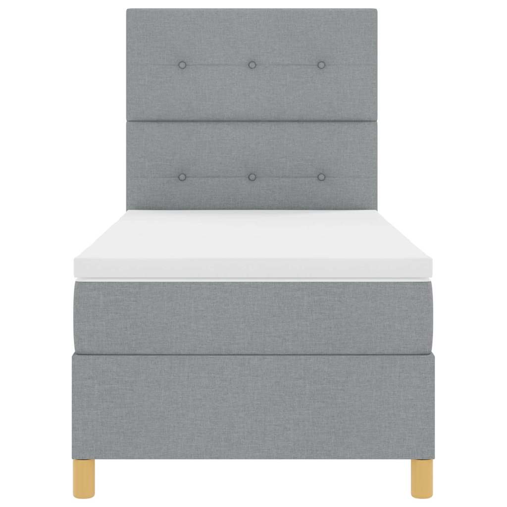Letto a Sorgente LED Grigio chiaro 90 x 190 cm Tessuto | homemem39